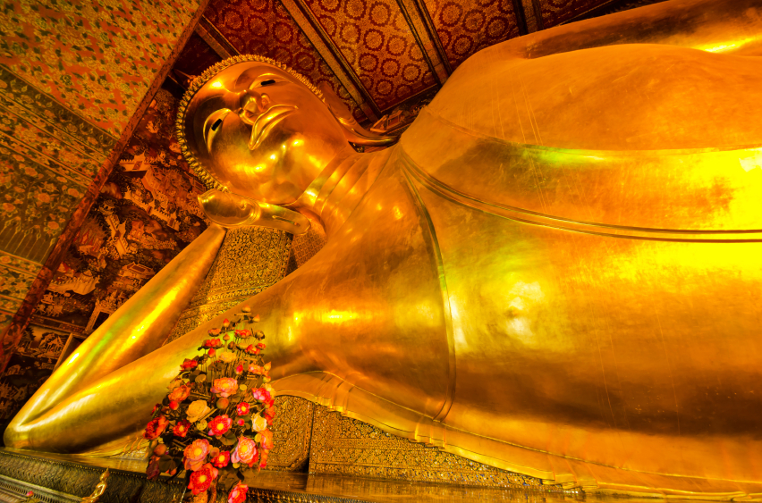Reclining golden Buddha, Wat Pho, Bangkok, Thailand